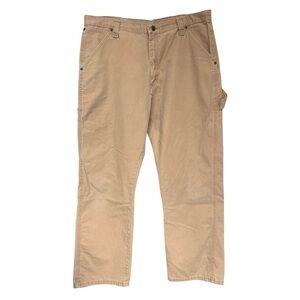 Wrangle Carpenter Cargo Pants Size 38 x 30 Tan Brown Cotton Workwear Utility
